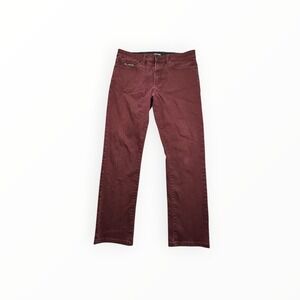 Fried Denim Jeans‎ Mens 34x30 Burgundy Straight Leg Stretch Casual Pants
